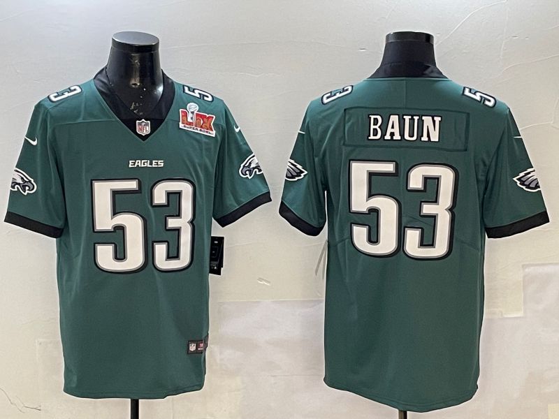 Men Philadelphia Eagles 53 Baun Green Second generation 2025 Nike Limited NFL Jersey style 2